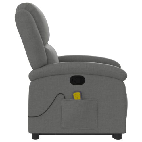 Stand up Massage Recliner Chair Dark Grey Fabric - Image 9