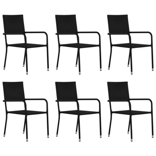 7-Piece Garden Dining Set Black Outdoor Patio Lounge Furniture - Image 4