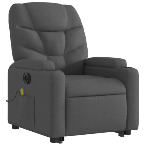Electric Stand up Massage Recliner Chair Dark Grey Fabric - Image 3
