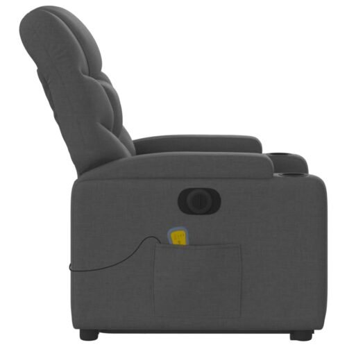 Electric Stand up Massage Recliner Chair Dark Grey Fabric - Image 9