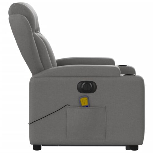 Electric Stand up Massage Recliner Chair Dark Grey Fabric - Image 9