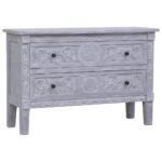 Sideboard with 2 Drawers 90x30x60cm Solid Mahogany Wood