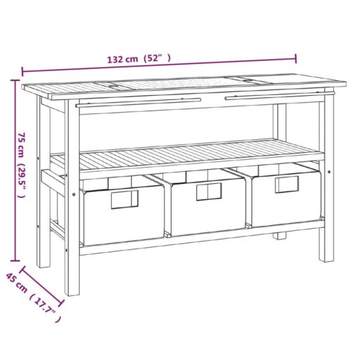 Bathroom Vanity Cabinet with Black Marble Sinks Solid Wood Teak - Image 6