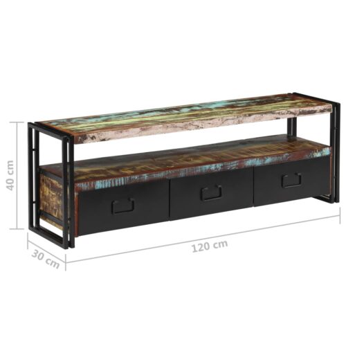 TV Cabinet Solid Reclaimed Wood 120x30x40cm - Image 8