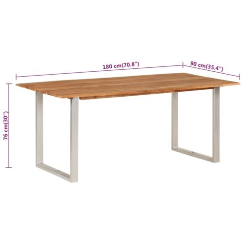 Dining Table 180x90x76cm Solid Acacia Wood - Image 8