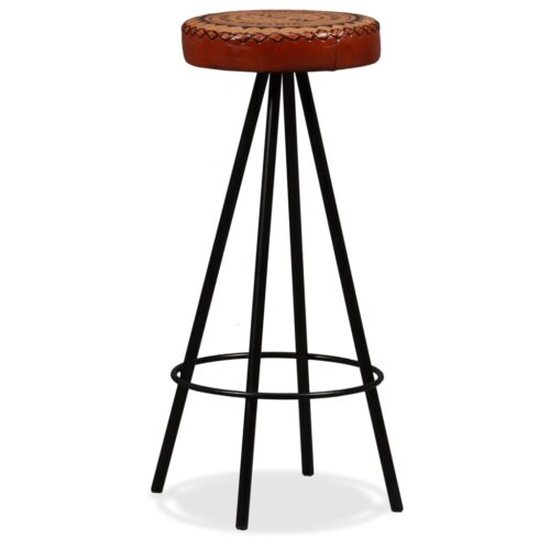 Bar Set 5 Pieces Solid Wood Reclaimed. Genuine Leather Canvas - Image 9