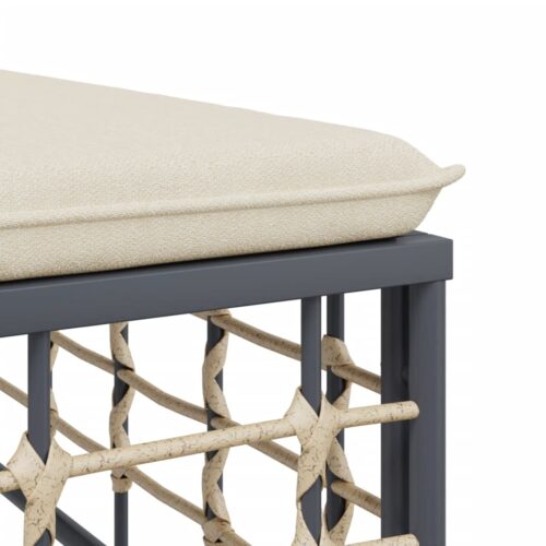 6-Piece Garden Lounge Set with Cushions Anthracite Poly Rattan - Image 8