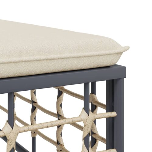 8-Piece Garden Lounge Set with Cushions Anthracite Poly Rattan - Image 7