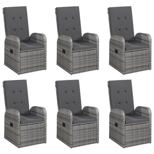 7-Piece Garden Dining Set Grey Outdoor Patio Lounge Furniture - Image 5