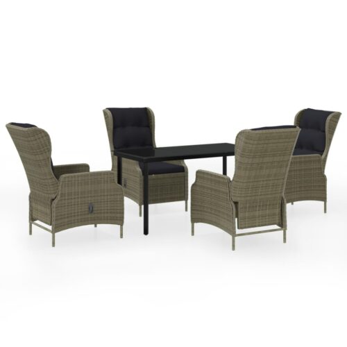 5-Piece Garden Dining Set Brown