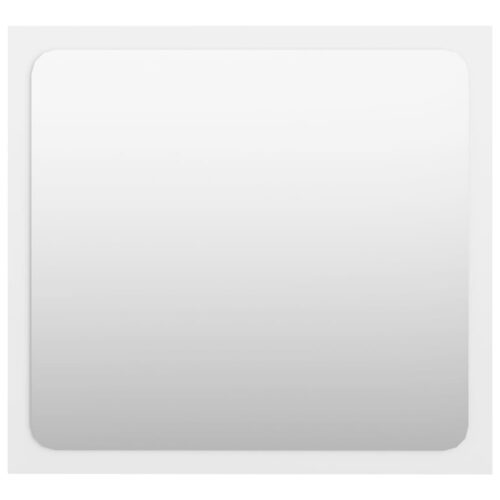 Bathroommirror High Gloss White 40x1.5x37cm Engineered Wood - Image 2