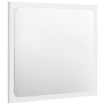 Bathroommirror High Gloss White 40x1.5x37cm Engineered Wood