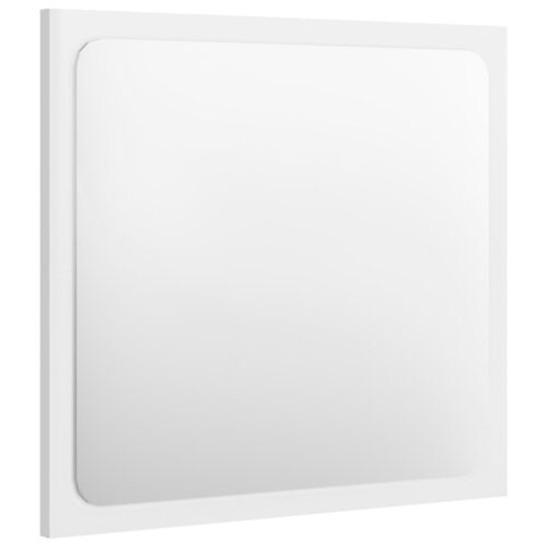 Bathroommirror High Gloss White 40x1.5x37cm Engineered Wood