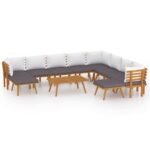 11-Piece Garden Lounge Set with Cushions Wood Timber Outdoor Patio Furniture Acacia