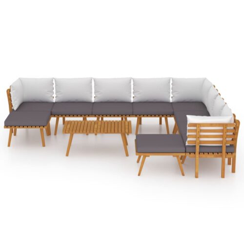 11-Piece Garden Lounge Set with Cushions Wood Timber Outdoor Patio Furniture Acacia - Image 3