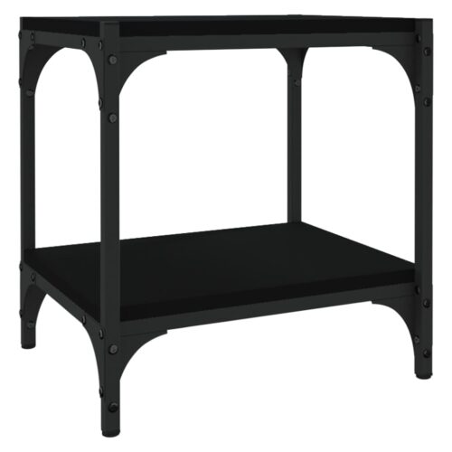 TV Cabinet Black 40x33x41cm Engineered Wood Steel - Image 2