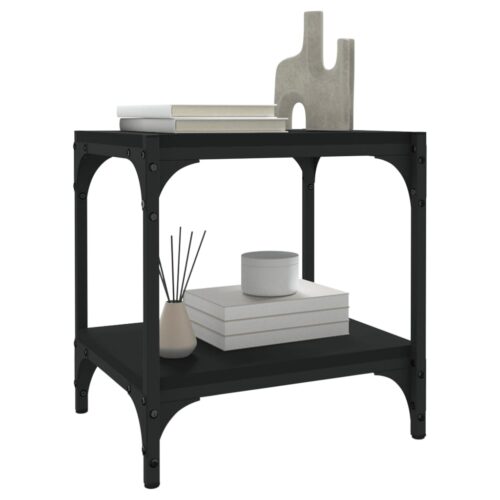 TV Cabinet Black 40x33x41cm Engineered Wood Steel - Image 4