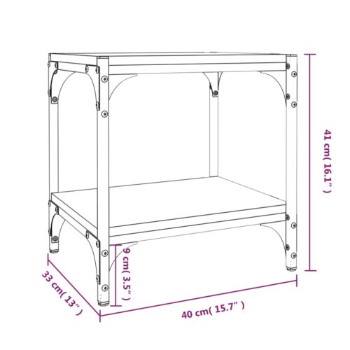 TV Cabinet Black 40x33x41cm Engineered Wood Steel - Image 9