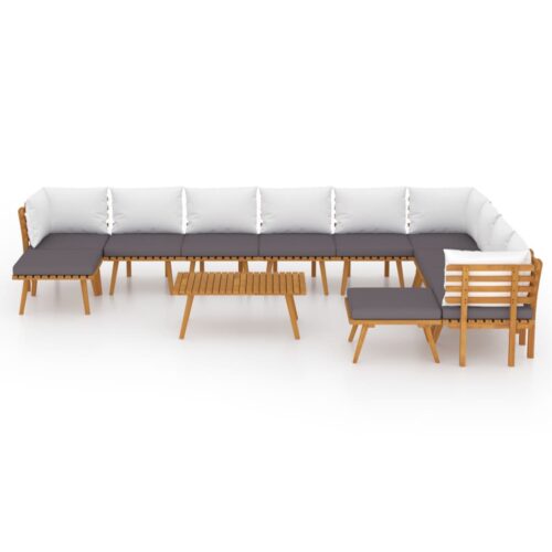 12-Piece Garden Lounge Set with Cushions Wood Timber Outdoor Patio Furniture Acacia - Image 3