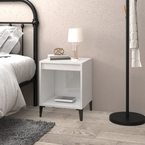 Bedside Cabinet High Gloss White 40x35x50cm - Image 3