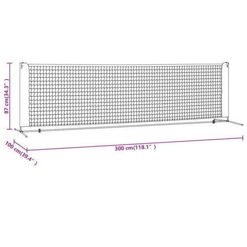 Tennis Net Black Red 300x100x87cm Polyester - Image 9