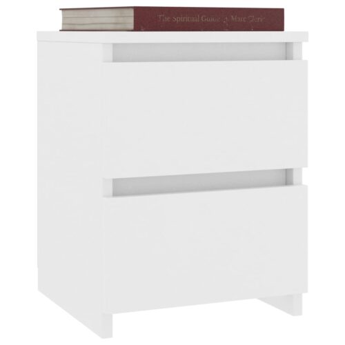 Wooden Bedside Table Drawers Storage Side Lamp Cabinets Bedroom Nightstand White - Image 3