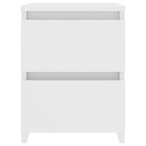 Wooden Bedside Table Drawers Storage Side Lamp Cabinets Bedroom Nightstand White - Image 4