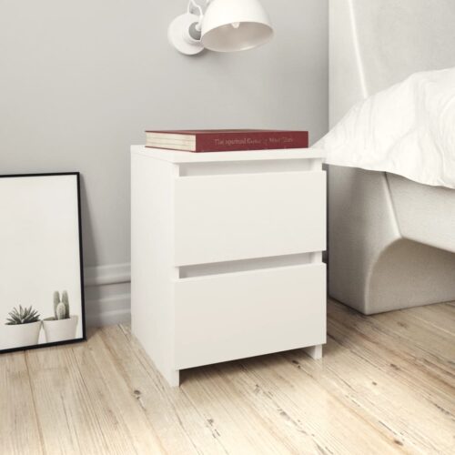 Wooden Bedside Table Drawers Storage Side Lamp Cabinets Bedroom Nightstand White - Image 7