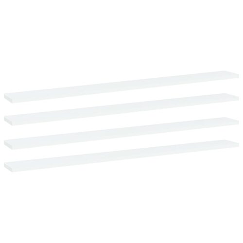 Bookshelf Boards 4pcs White 100x10x1.5cm Engineered Wood