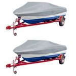 Boat Covers 2pcs Grey Length 427-488cm Width 173cm