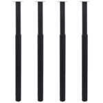 4pcs Telescopic Table Legs Black 710mm-1100mm