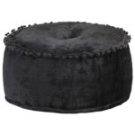 Round Pouffe Velvet 40x20cm Anthracite