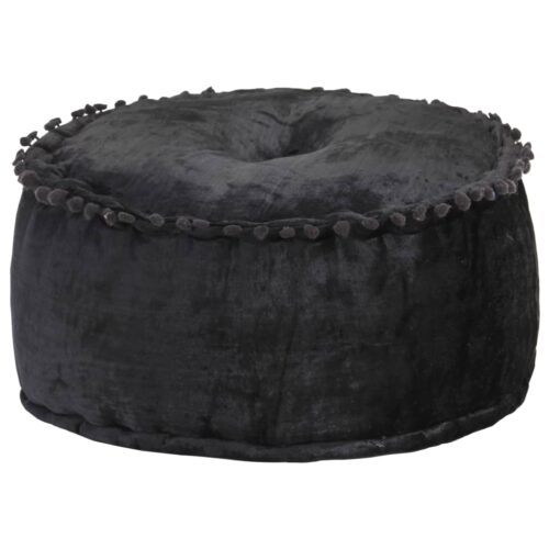 Round Pouffe Velvet 40x20cm Anthracite