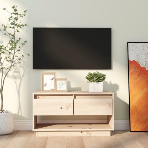 TV Cabinet 74x34x40cm Solid Wood Pine - Image 10