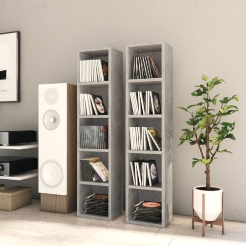 CD Cabinets 2pcs Concrete Grey 21x16x93.5cm Engineered Wood