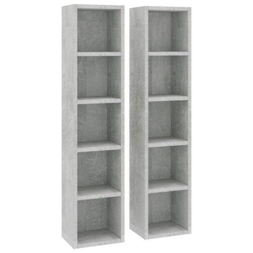 CD Cabinets 2pcs Concrete Grey 21x16x93.5cm Engineered Wood - Image 2
