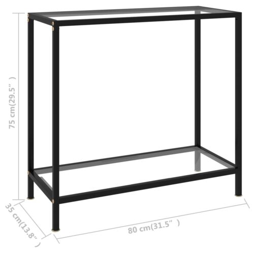 Console Table Transparent 80x35x75cm Tempered Glass - Image 6