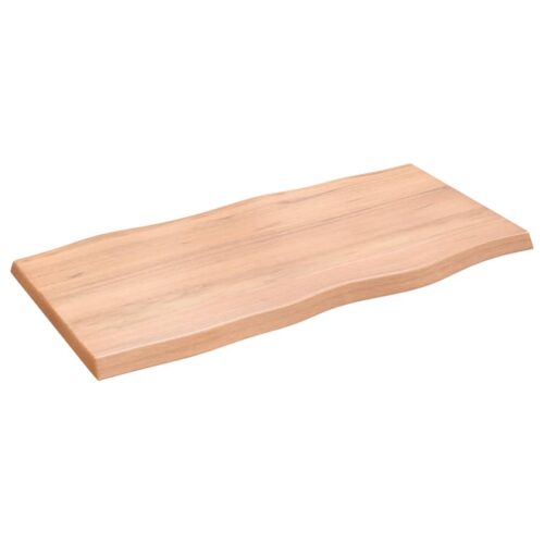 Table Top Light Brown 100x50x(2-4)cm Treated Solid Wood DIY Desk Panel Board - Image 2