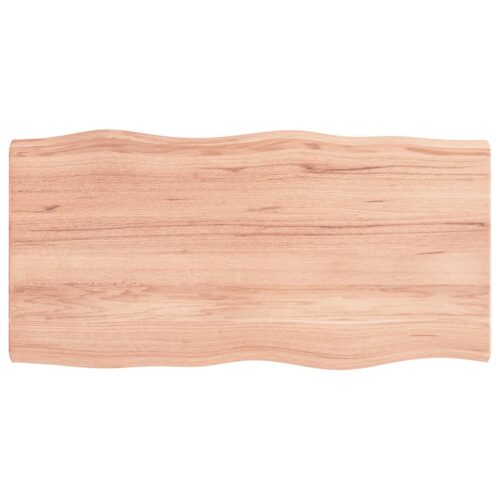 Table Top Light Brown 100x50x(2-4)cm Treated Solid Wood DIY Desk Panel Board - Image 8