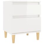 Bedside Cabinet High Gloss White 40x35x50cm