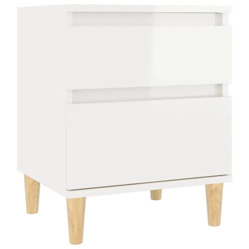 Bedside Cabinet High Gloss White 40x35x50cm