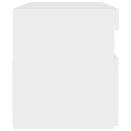 Bedside Cabinet LED White 60x35x40cm Engineered Wood - Image 11