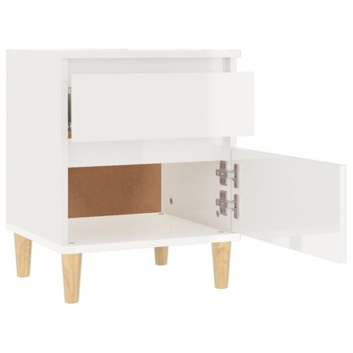 Bedside Cabinet High Gloss White 40x35x50cm - Image 7