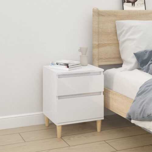 Bedside Cabinet High Gloss White 40x35x50cm - Image 11
