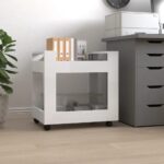 Desk Trolley High Gloss White 60x45x60cm Engineered Wood
