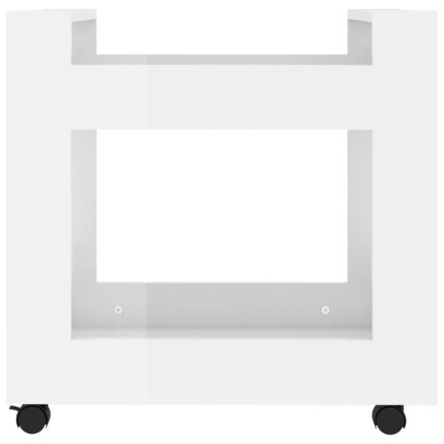 Desk Trolley High Gloss White 60x45x60cm Engineered Wood - Image 5