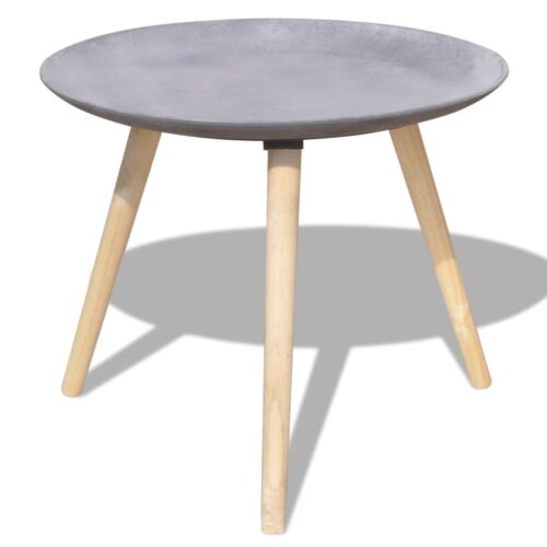 Two-Piece Side Table/Coffee Table Set 55cm 44cm Concrete Grey - Image 2