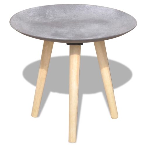Two-Piece Side Table/Coffee Table Set 55cm 44cm Concrete Grey - Image 3