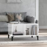 Coffee Table High Gloss White 60x50x36.5cm Engineered Wood