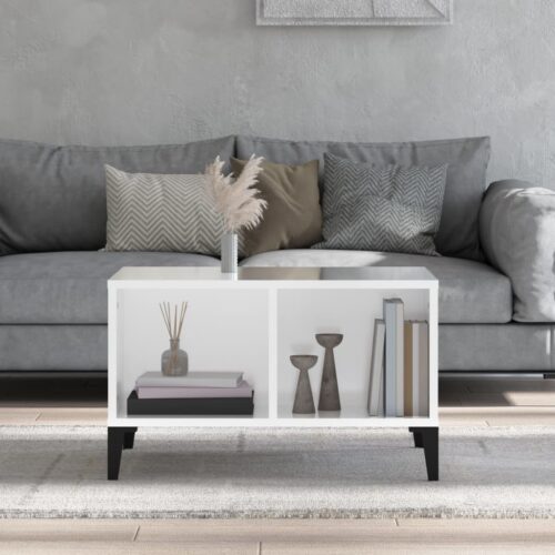 Coffee Table High Gloss White 60x50x36.5cm Engineered Wood - Image 3